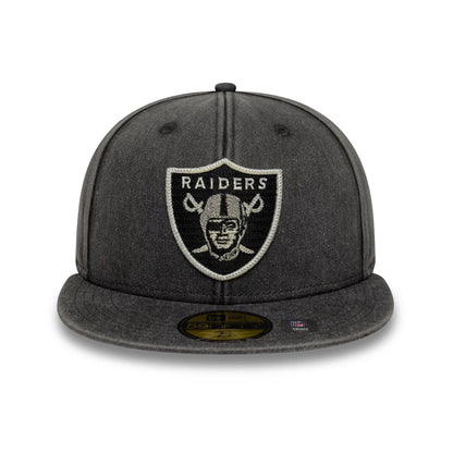 Pictured is this NFL Washed Las Vegas Raiders 59FIFTY Fitted cap in black. 3