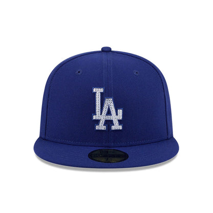 Pictured is this MLB Rhinestone Badge LA Dodgers 59FIFTY Fitted cap in dark blue. 3