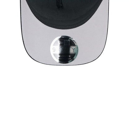 Pictured is this NFL All Over Las Vegas Raiders 9FORTY M-Crown A-Frame Trucker cap in black. 2
