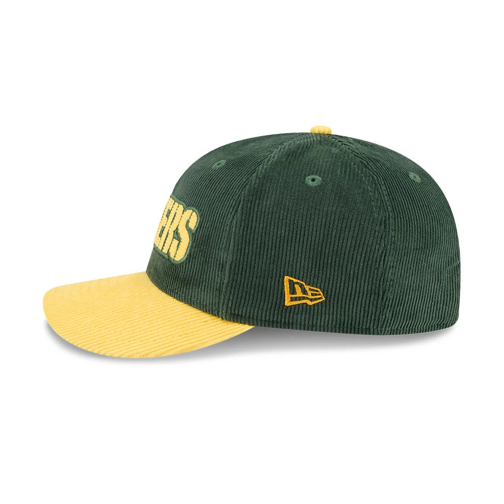 Pictured is this NFL 2 Tone Cord Green Bay Packers 9FIFTY Snapback cap in dark green. 5