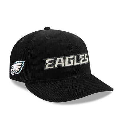 Pictured is this NFL 2 Tone Cord Philadelphia Eagles 9FIFTY Snapback cap in black. 1