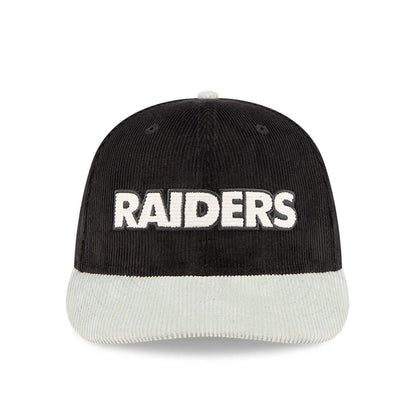 Pictured is this NFL 2 Tone Cord Las Vegas Raiders 9FIFTY Snapback cap in black. 3