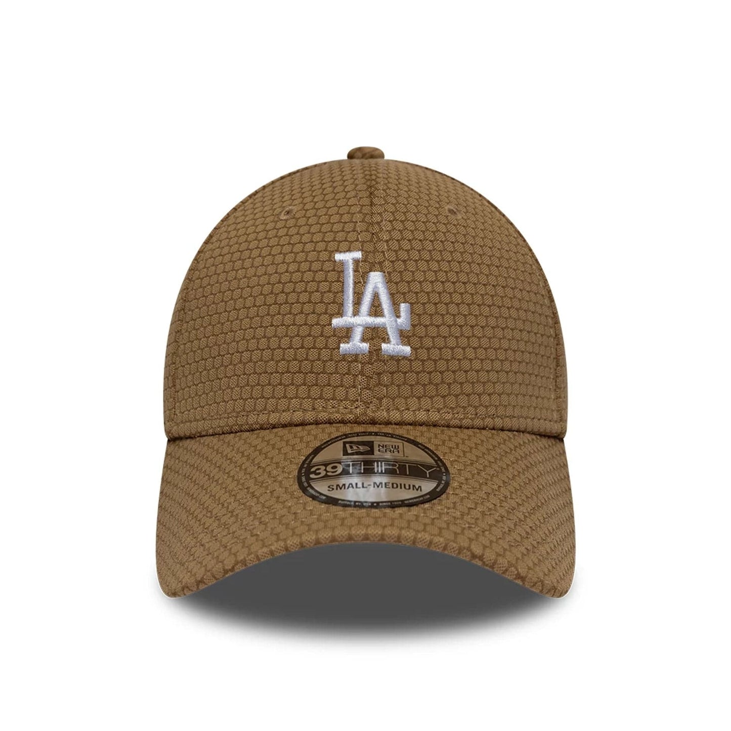 Pictured is this MLB Tech LA Dodgers 39THIRTY Stretch Fit cap in Beige. 2