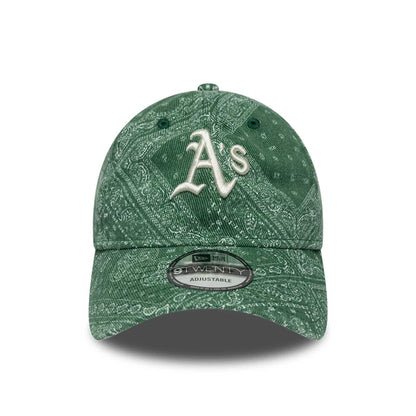 Pictured is this MLB Washed Paisley Athletics 9TWENTY cap in dark green. 3