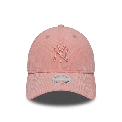 Pictured is this Womens MLB Pastel Cord New York Yankees 9FORTY M-Crown cap in Pink. 2