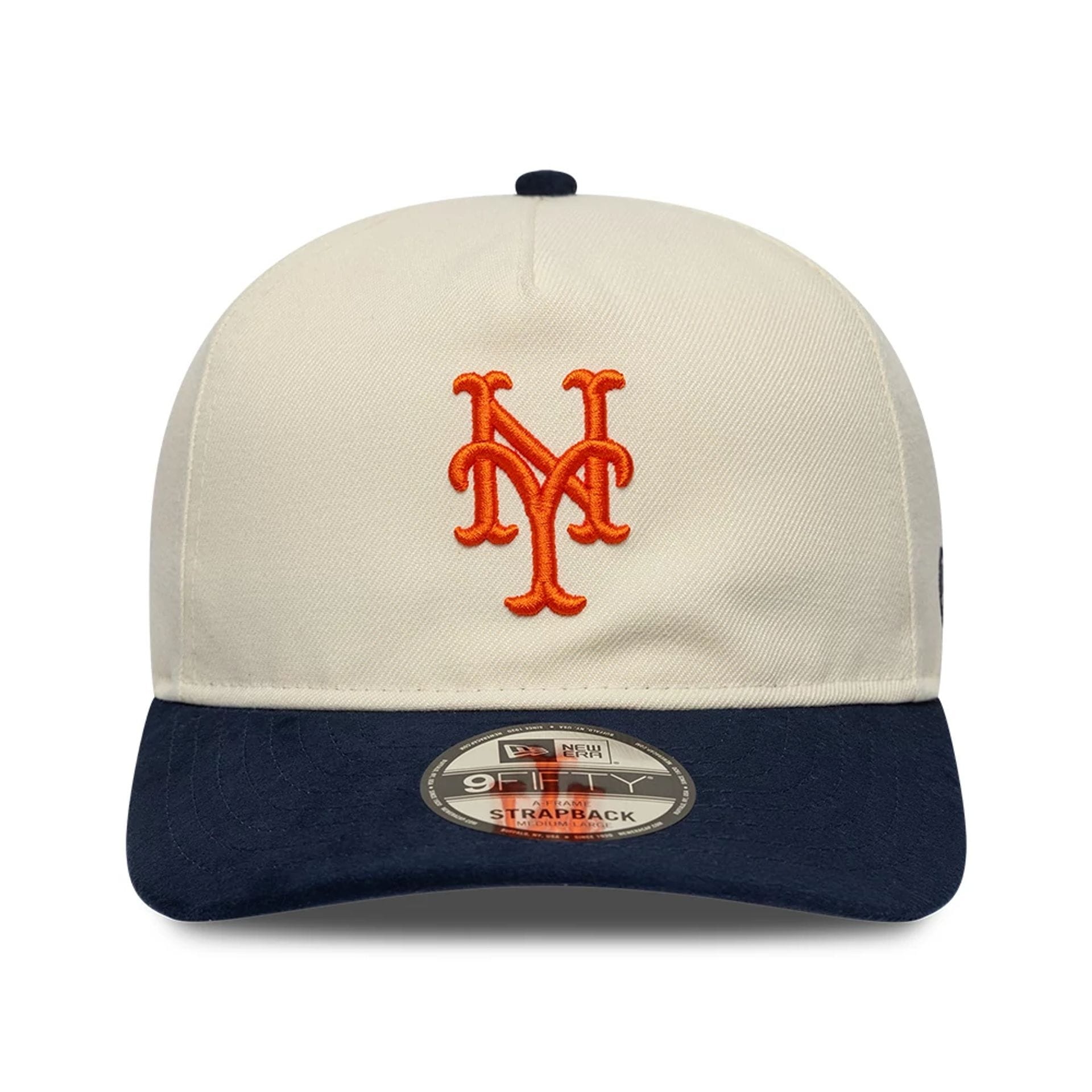 MLB Suede Visor New York Mets Cream 9FIFTY A-Frame Snapback Cap