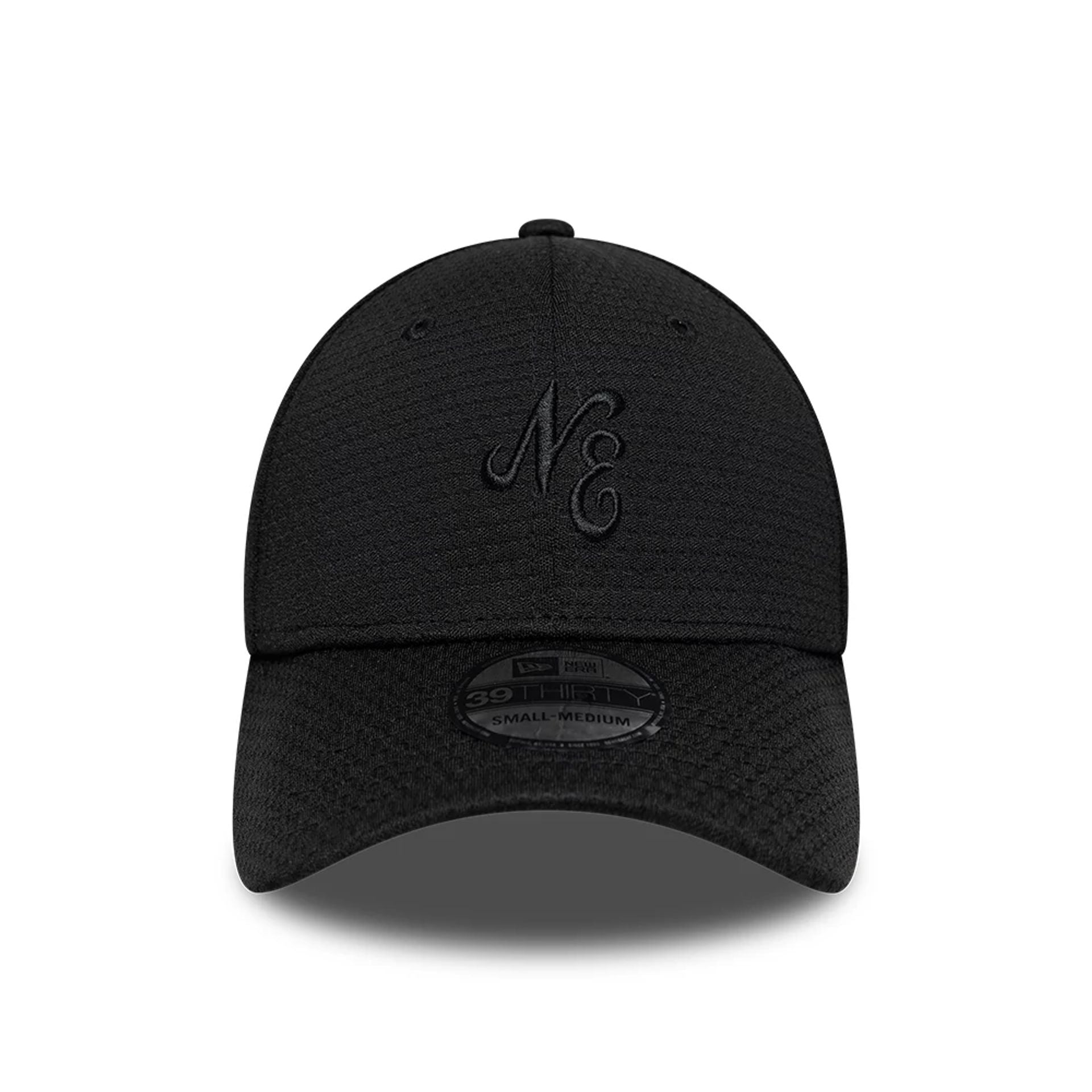 Pictured is this New Era Tech 39THIRTY Stretch Fit cap in black. 2