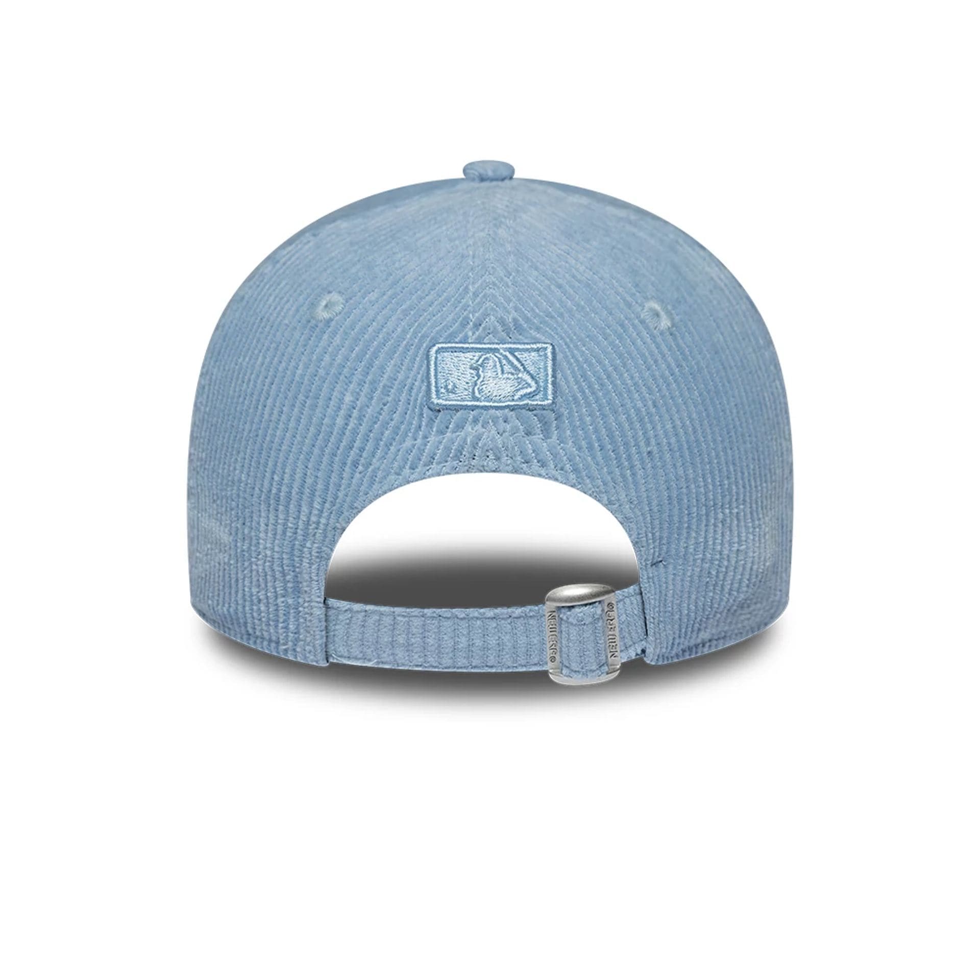 Pictured is this Womens MLB Pastel Cord New York Yankees 9FORTY M-Crown cap in Blue. 4
