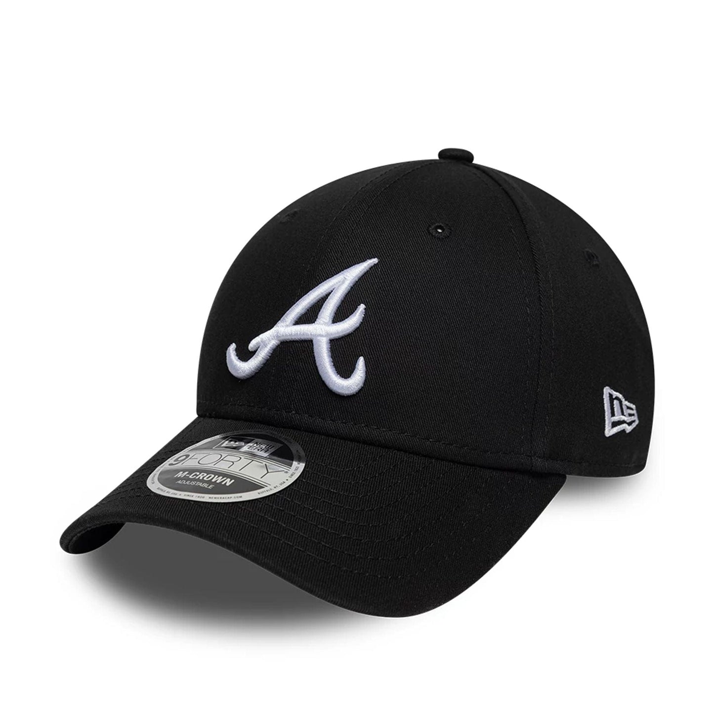 Pictured is this MLB Atlanta Braves 9FORTY M-Crown cap in black. 1