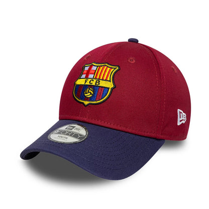 Pictured is this Youth FC Barcelona Contrast 9FORTY cap in dark red. 1