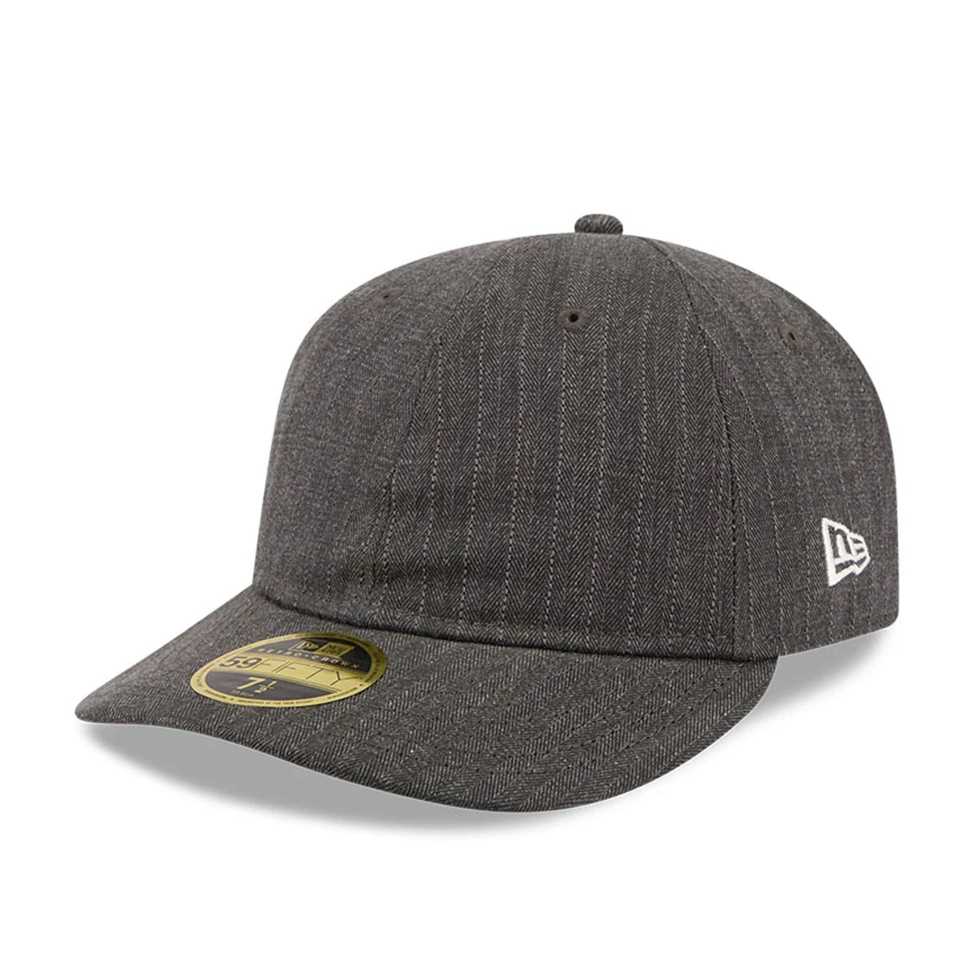 Pictured is this New Era Herringbone Retro Crown 59FIFTY Fitted cap in Charcoal. 1