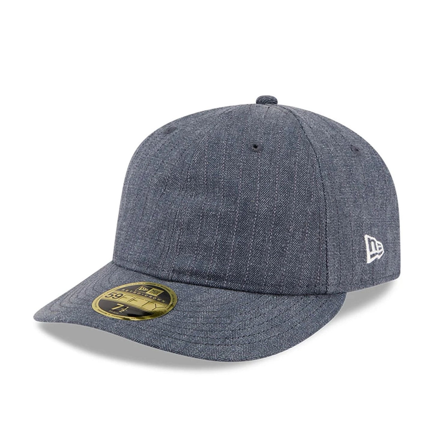 Pictured is this New Era Herringbone Retro Crown 59FIFTY Fitted cap in navy. 1