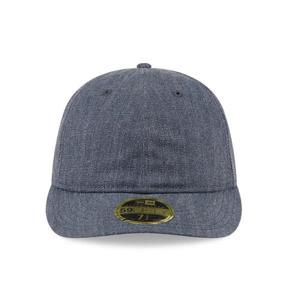 Pictured is this New Era Herringbone Retro Crown 59FIFTY Fitted cap in navy. 3