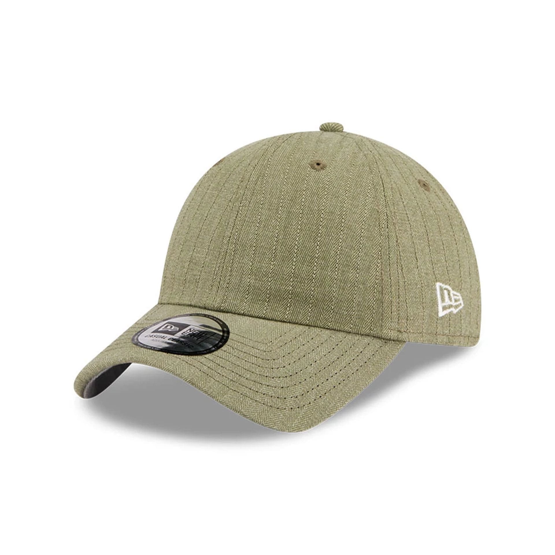 Pictured is this New Era Herringbone Pinstripe Casual Classic cap in green. 1