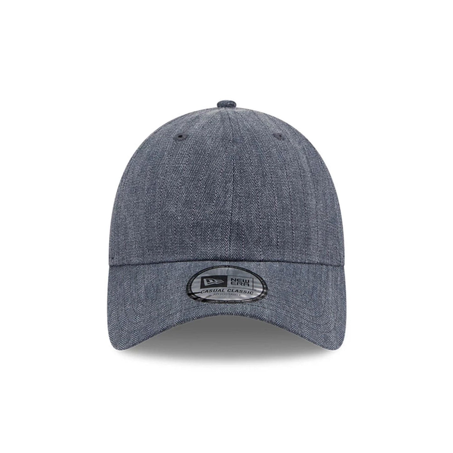 Pictured is this New Era Herringbone Pinstripe Casual Classic cap in navy. 3