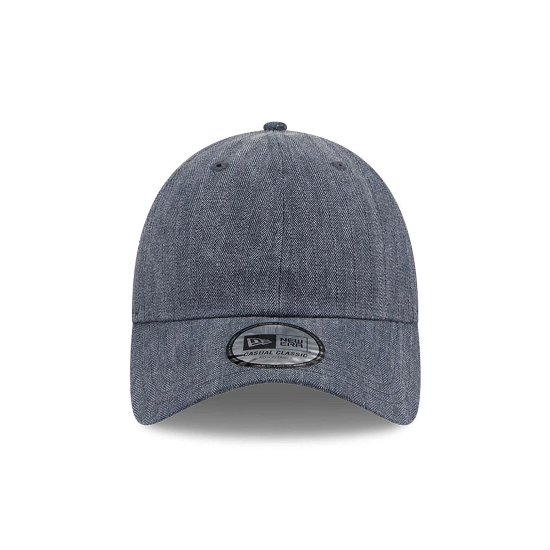 Pictured is this New Era Herringbone Pinstripe Casual Classic cap in navy. 3