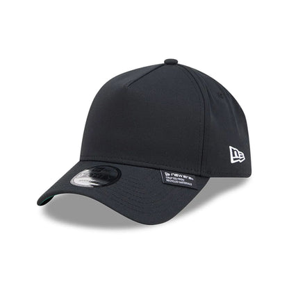 Pictured is this New Era Recycled Twill 9FORTY A-Frame cap in black. 1