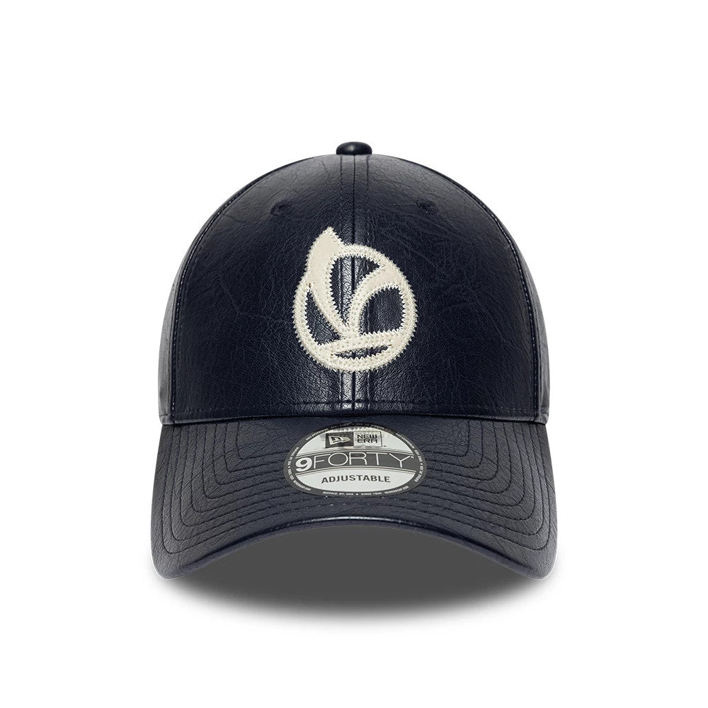 Pictured is this Crinkle PU Vespa 9FORTY Adjustable cap in navy. 2