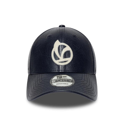 Pictured is this Crinkle PU Vespa 9FORTY Adjustable cap in navy. 2