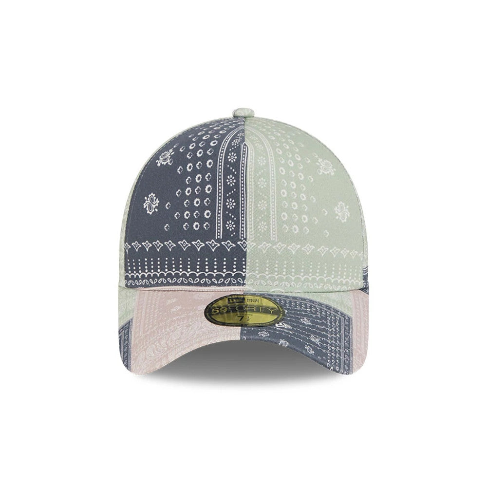 Pictured is this New Era Patchwork Bandana 59FORTY A-Frame Fitted cap in multi. 3