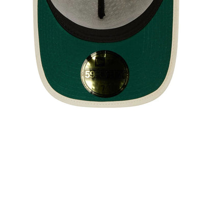 Pictured is this New Era Oval Patch 59FORTY A-Frame Fitted cap in Cream. 2
