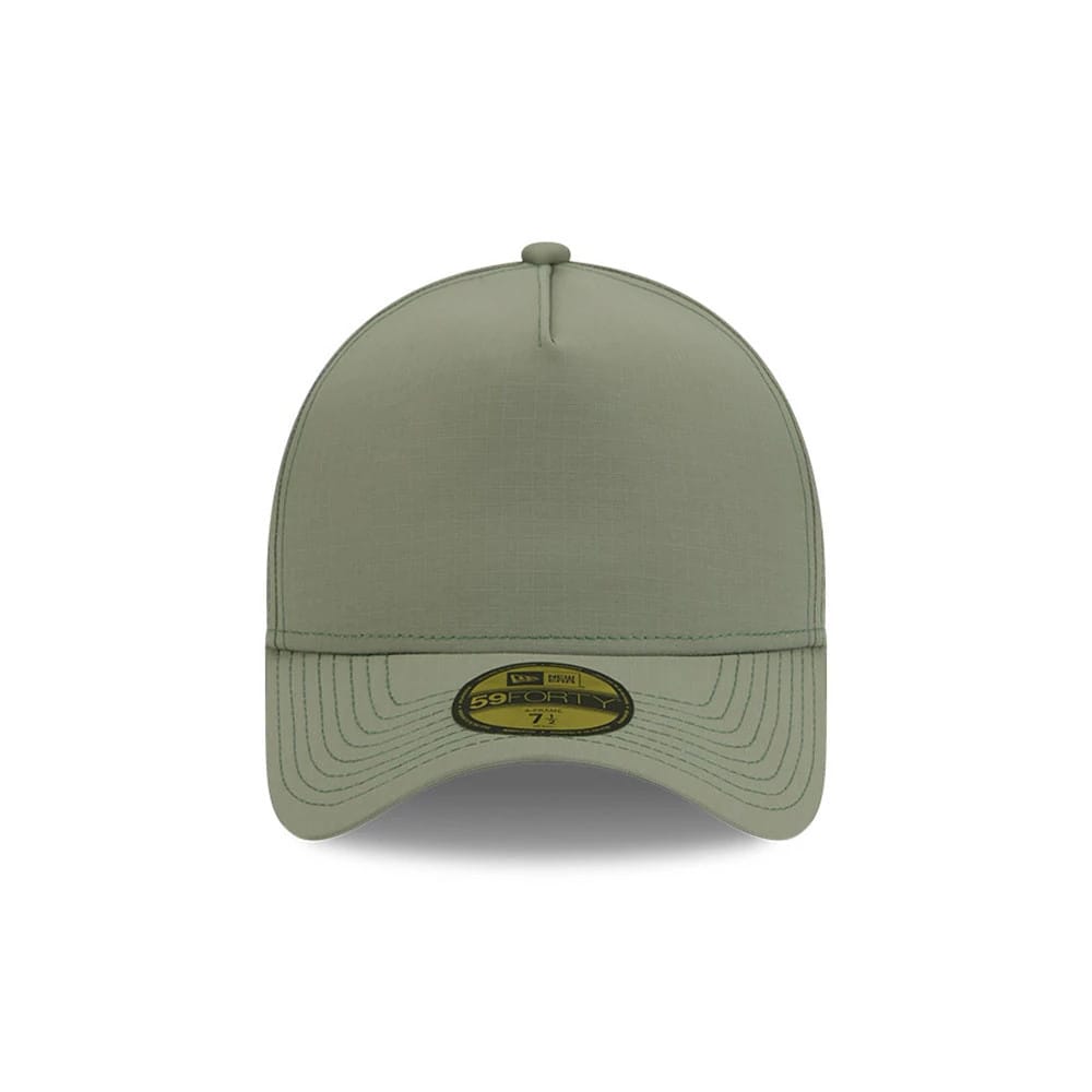 Pictured is this New Era 59FORTY A-Frame Fitted cap in open green. 3