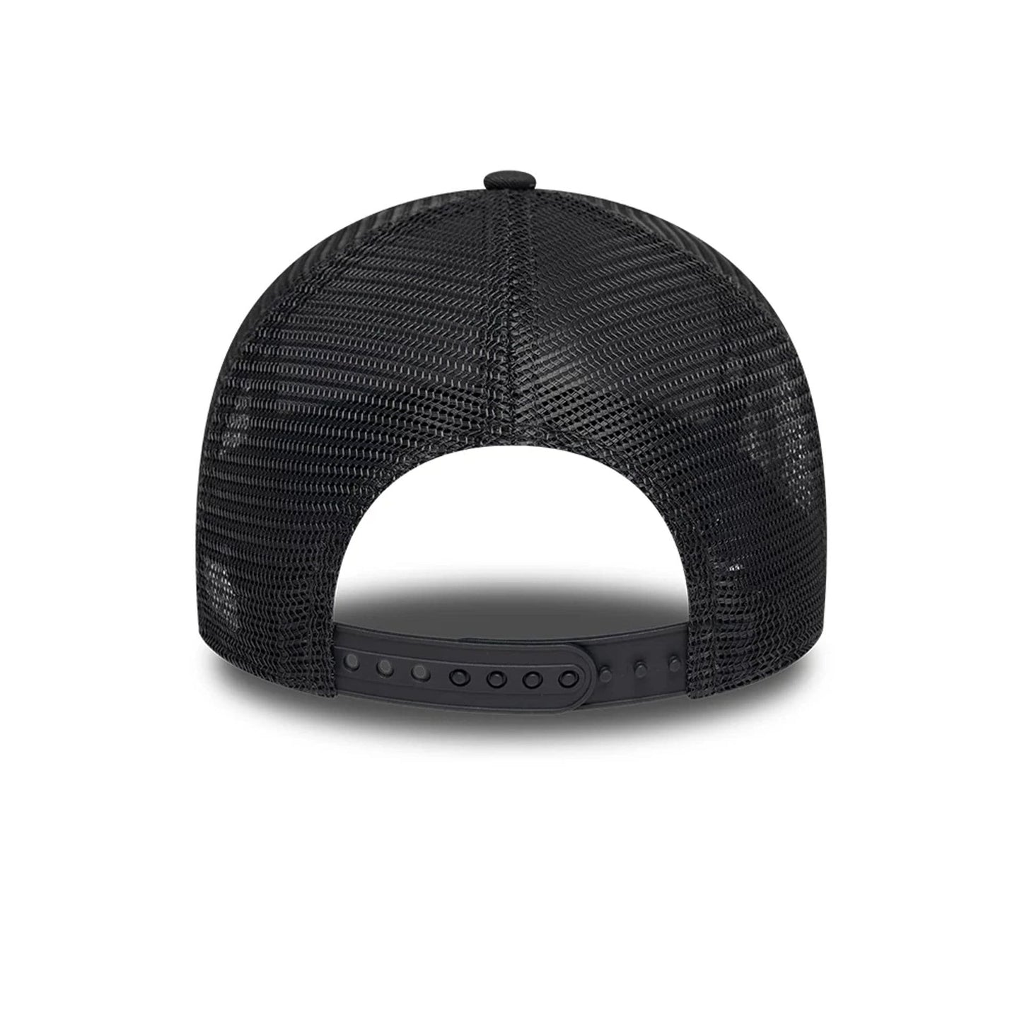 Pictured is this New Era Patch 9FORTY A-Frame Trucker Adjustable cap in charcoal. 4