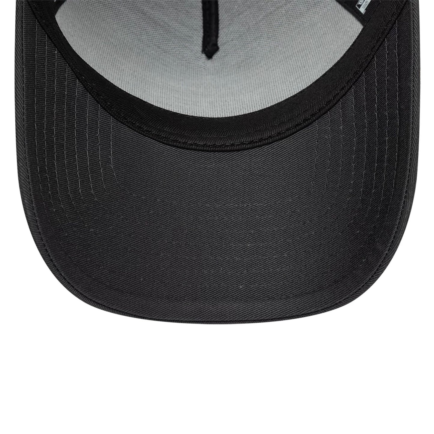 Pictured is this New Era Patch 9FORTY A-Frame Trucker Adjustable cap in charcoal. 7