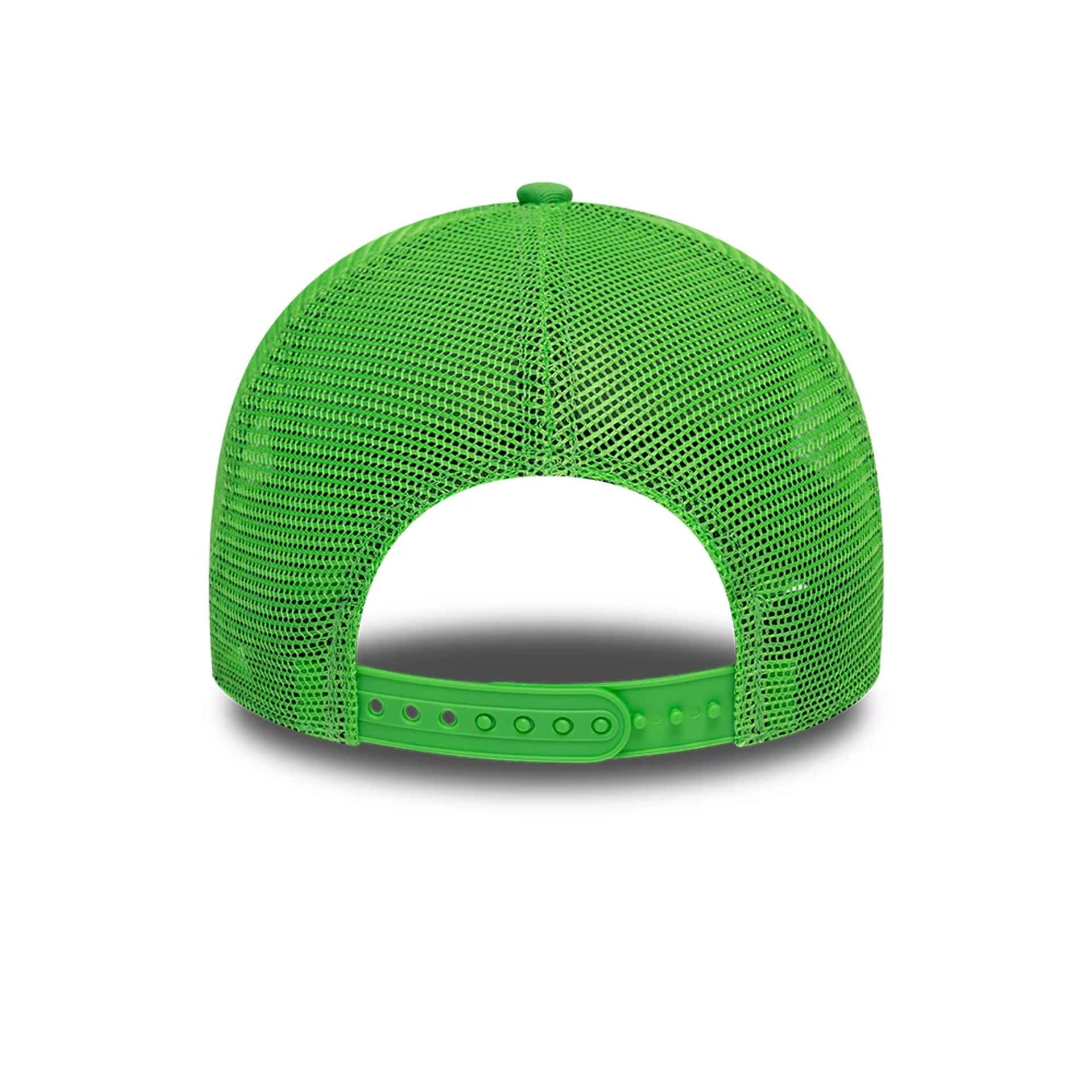 Pictured is this New Era Patch 9FORTY A-Frame Trucker Adjustable cap in open green. 4