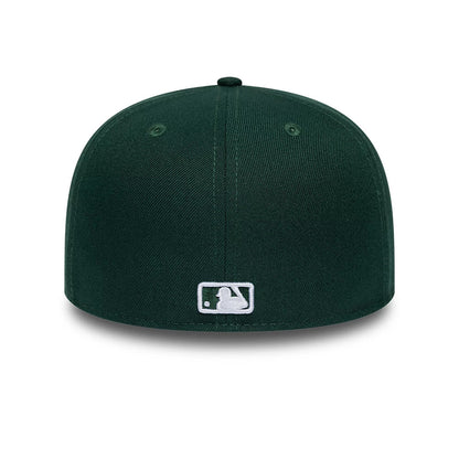 Pictured is this MLB League Essential Athletics 59FIFTY Fitted cap in dark green. 4