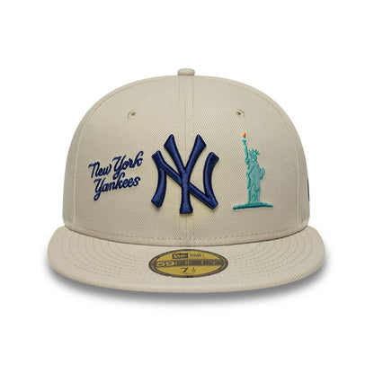 Pictured is this MLB City Icon New York Yankees 59FIFTY Fitted cap in light beige. 2