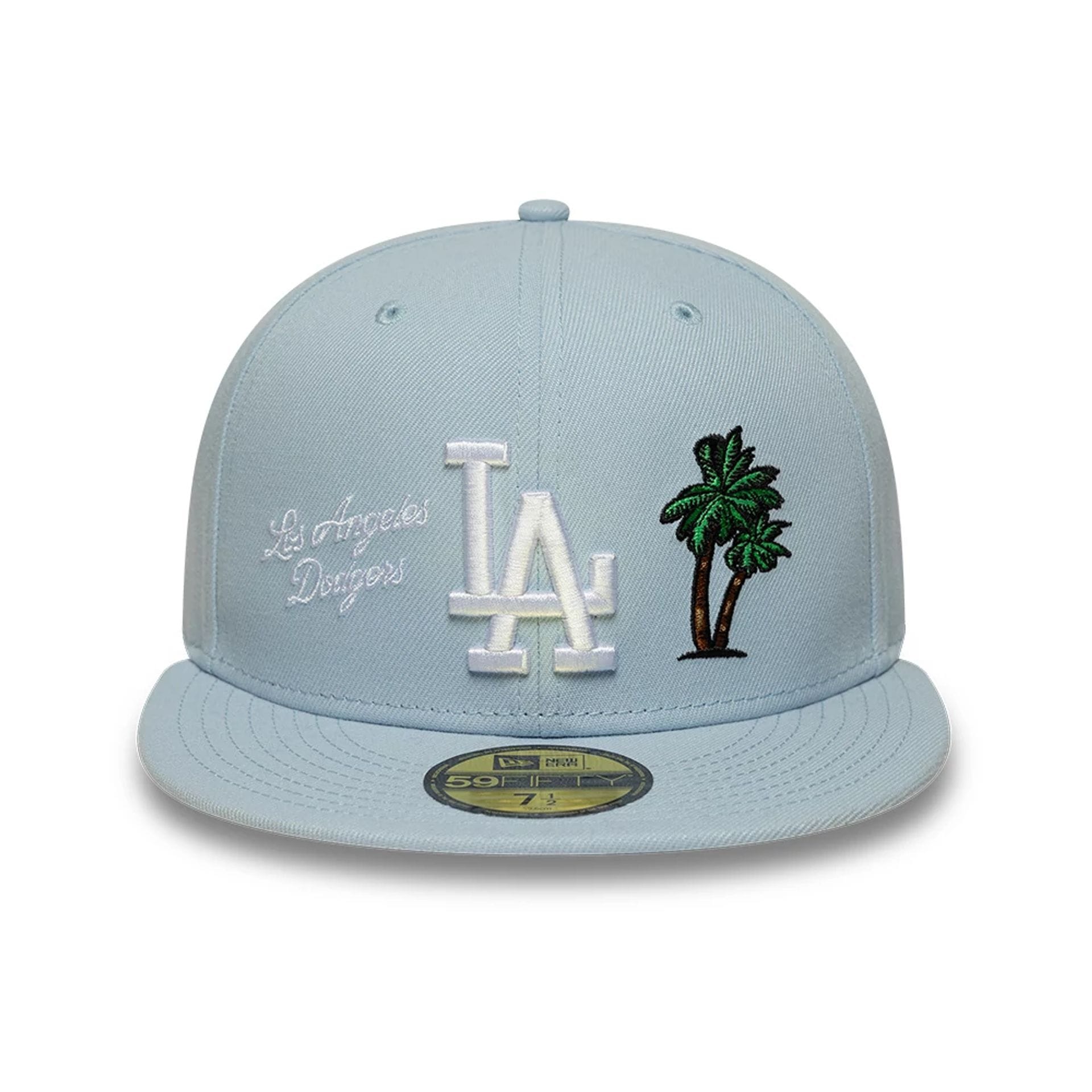 Pictured is this MLB City Icon LA Dodgers 59FIFTY Fitted cap in pastel blue. 2