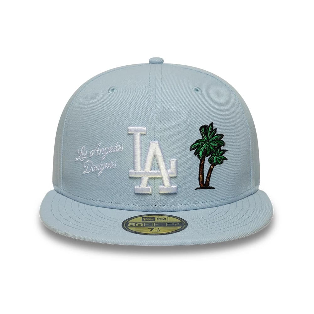 Pictured is this MLB City Icon LA Dodgers 59FIFTY Fitted cap in pastel blue. 2