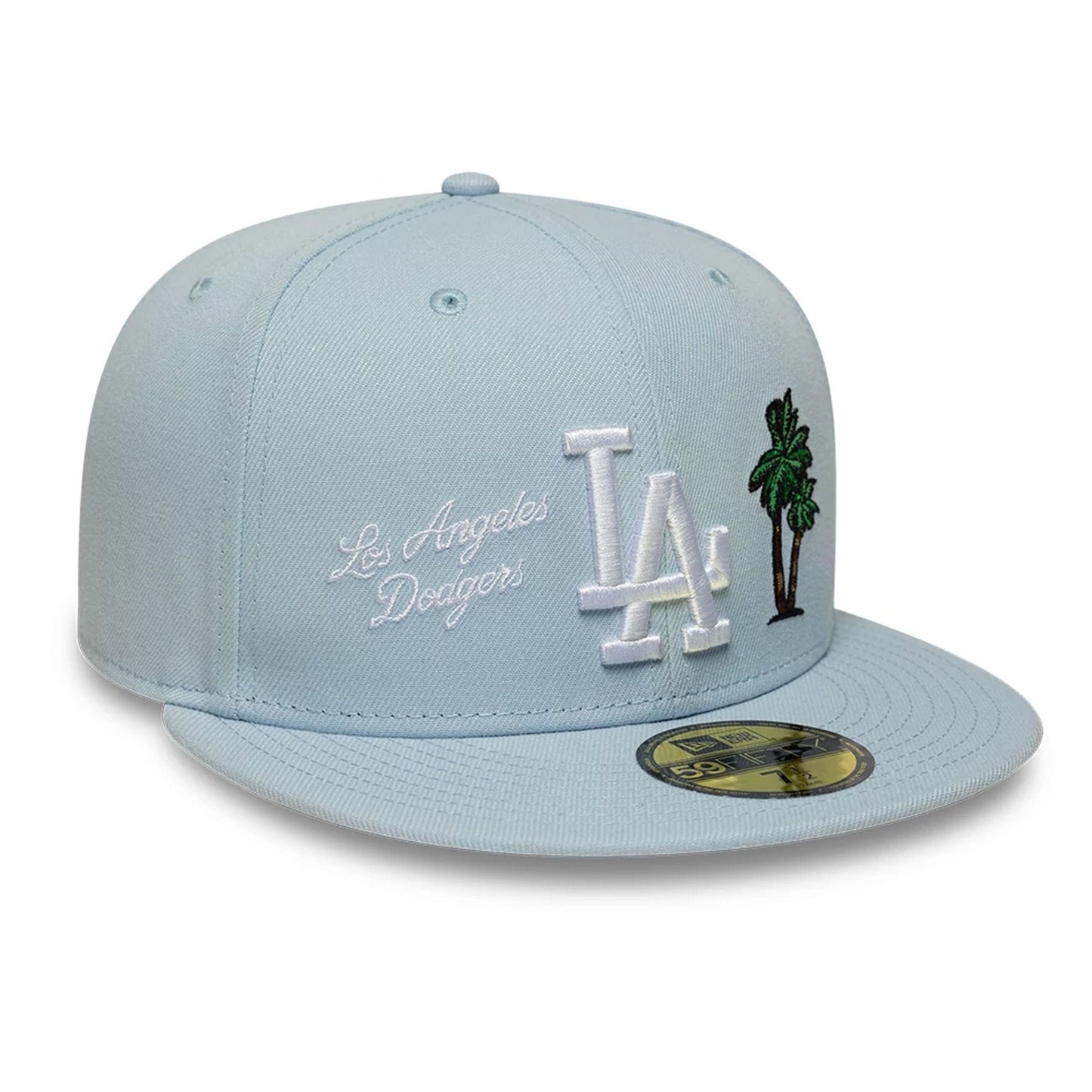 Pictured is this MLB City Icon LA Dodgers 59FIFTY Fitted cap in pastel blue. 3