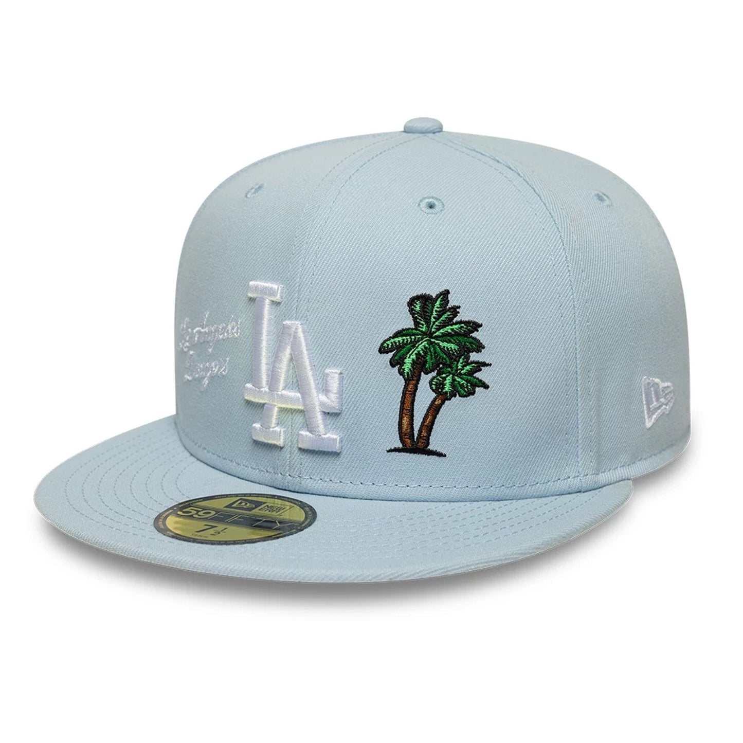 Pictured is this MLB City Icon LA Dodgers 59FIFTY Fitted cap in pastel blue. 1