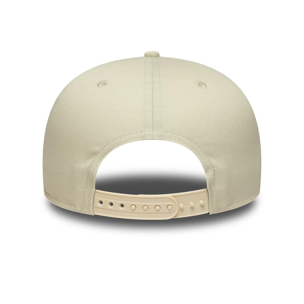 Pictured is this MLB World Series Patch LA Dodgers 9FIFTY Snapback Adjustable cap in light beige. 4