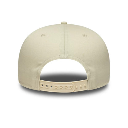 Pictured is this MLB World Series Patch LA Dodgers 9FIFTY Snapback Adjustable cap in light beige. 4