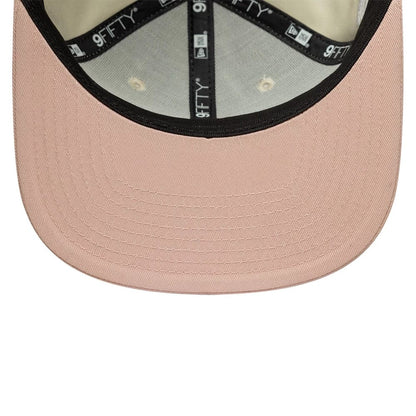 Pictured is this MLB World Series Patch LA Dodgers 9FIFTY Snapback Adjustable cap in light beige. 5