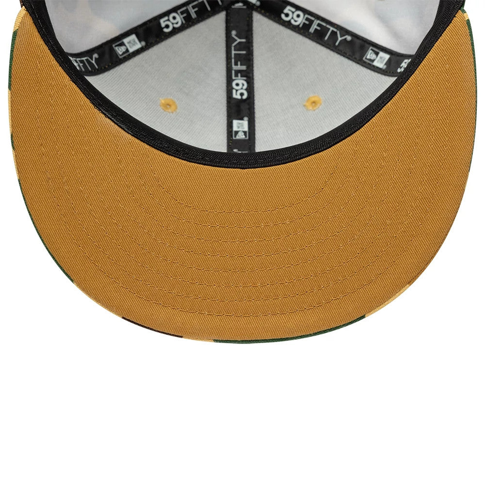 Pictured is this MLB Camo New York Yankees 59FIFTY Fitted cap in beige. 5