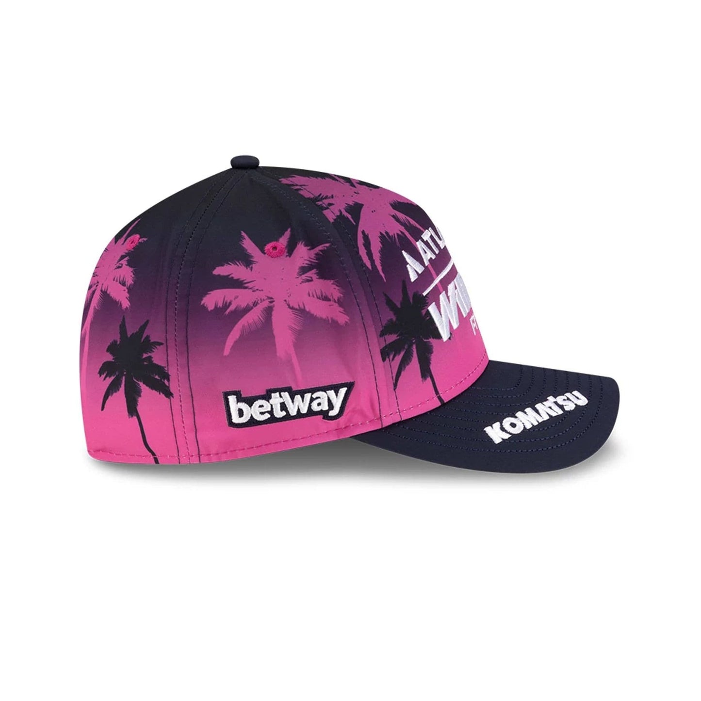 Pictured is this Miami Atlassian Williams F1 Team 9FORTY M-Crown A-Frame cap in navy. 5