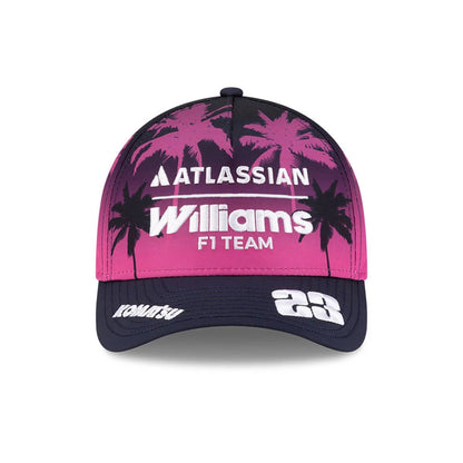 Pictured is this Alex Albon Miami Atlassian Williams F1 Team 9FORTY M-Crown A-Frame cap in navy. 3