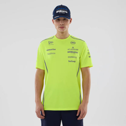 The model is wearing this Atlassian Williams F1 Team Set Up T-Shirt in yellow. 1