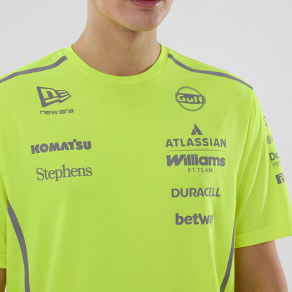 The model is wearing this Atlassian Williams F1 Team Set Up T-Shirt in yellow. 5