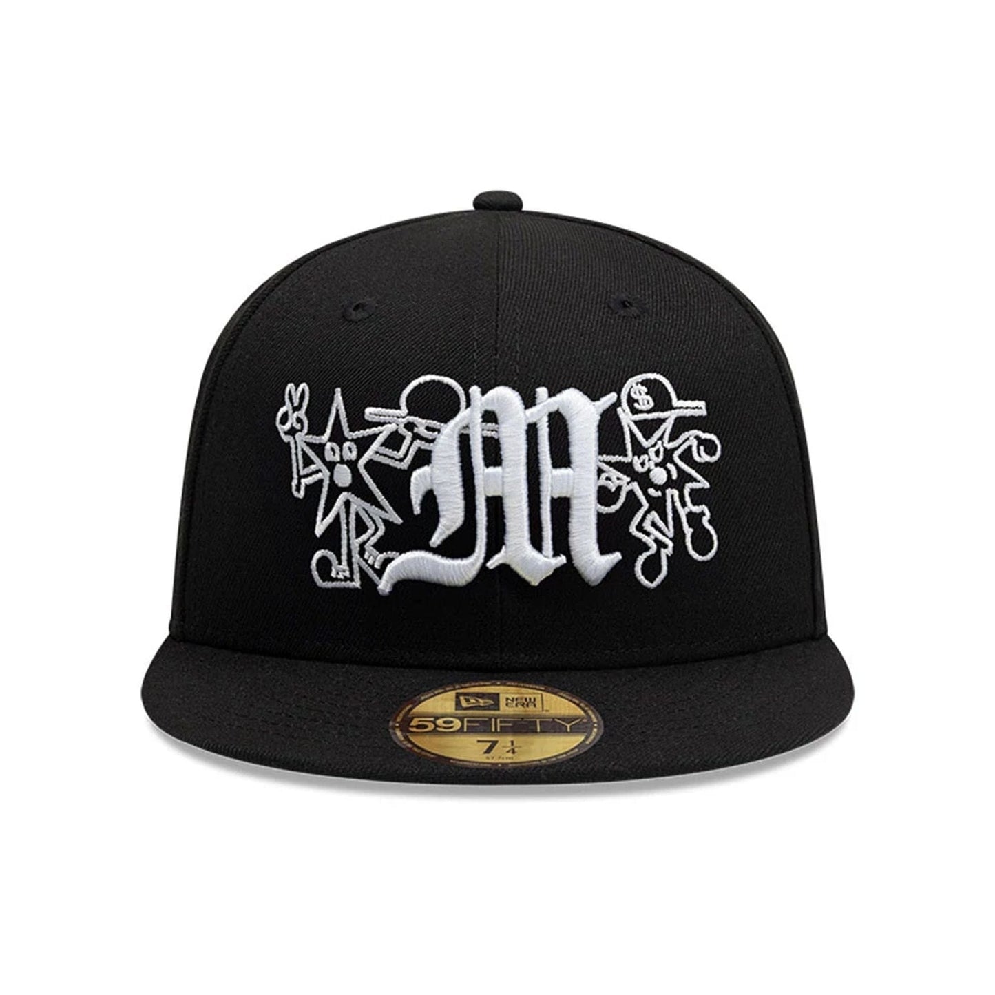 Pictured is this New Era X Mora All Over Characters 59FIFTY Fitted cap in black. 2