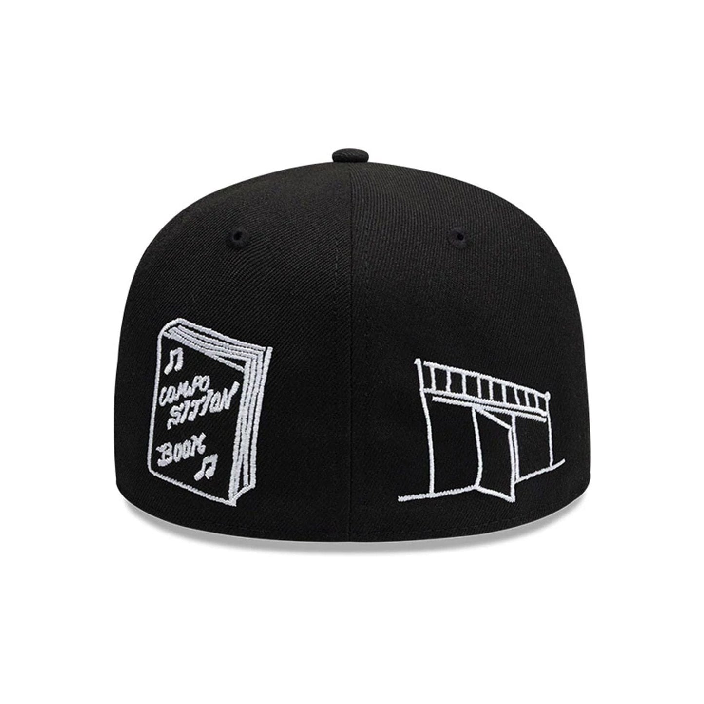 Pictured is this New Era X Mora All Over Characters 59FIFTY Fitted cap in black. 5