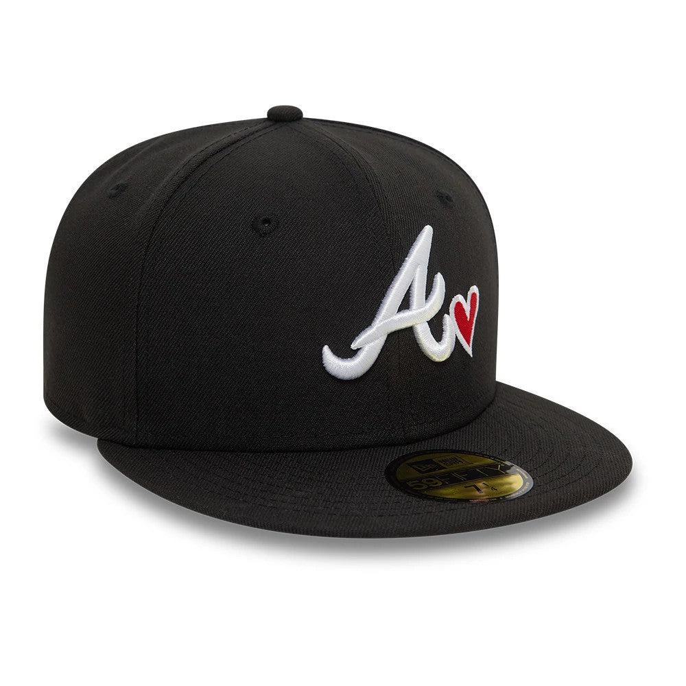 Pictured is this MLB Heart Icon Atlanta Braves 59FIFTY Fitted cap in black. 4