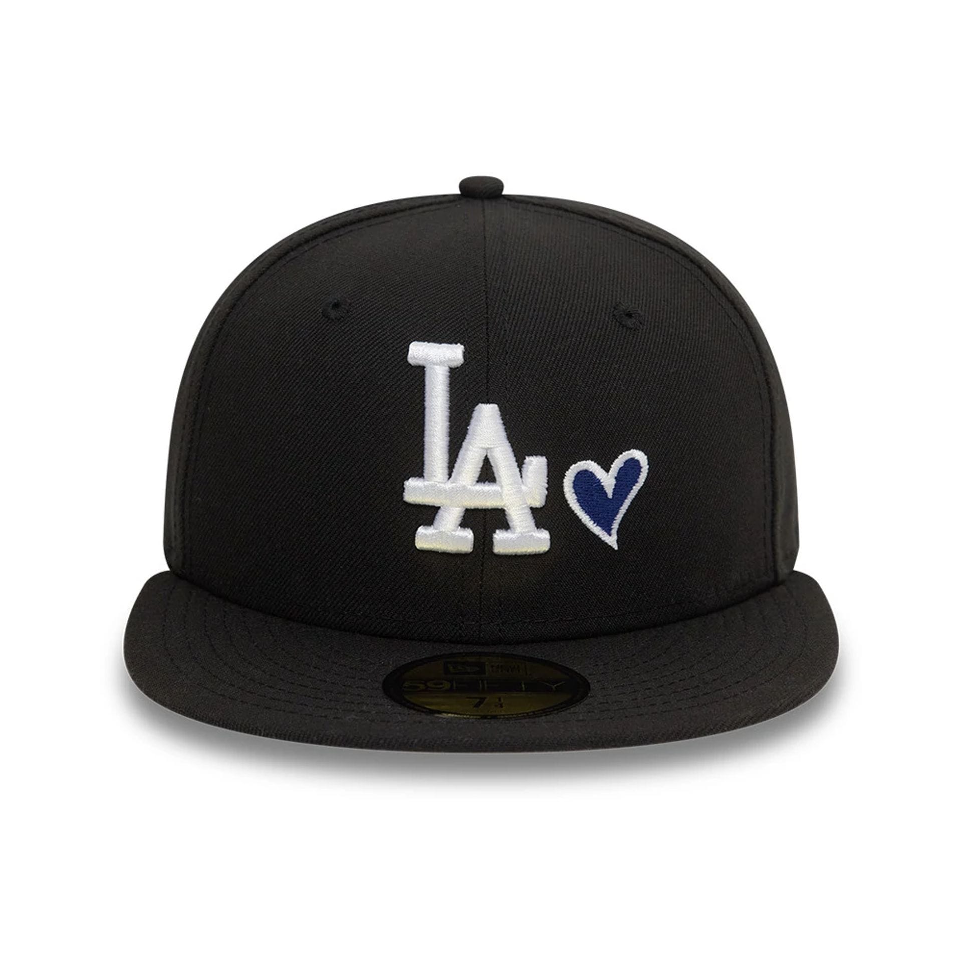 Pictured is this MLB Heart Icon LA Dodgers 59FIFTY Fitted cap in black. 3