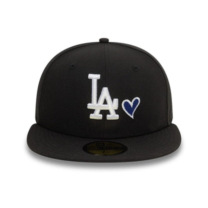 Pictured is this MLB Heart Icon LA Dodgers 59FIFTY Fitted cap in black. 3