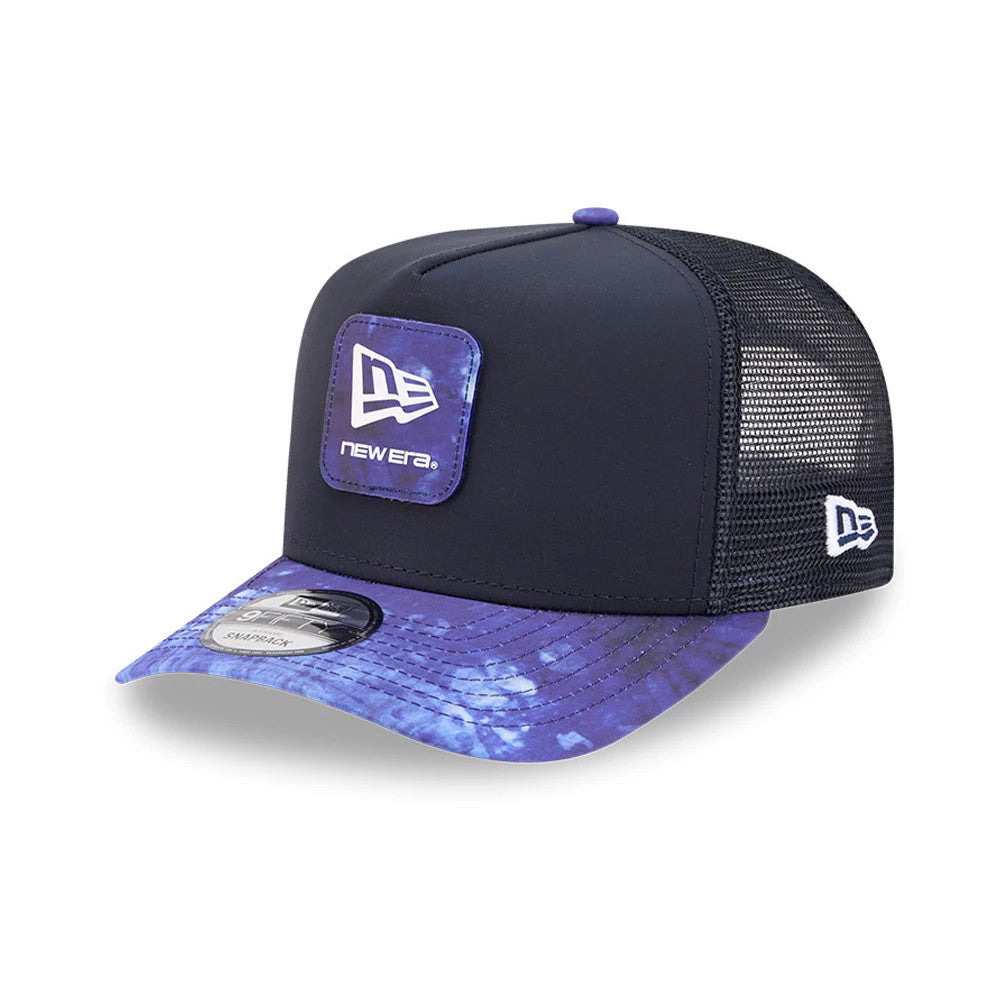 Pictured is this New Era Golf 9FIFTY A-Frame Snapback cap in navy. 1