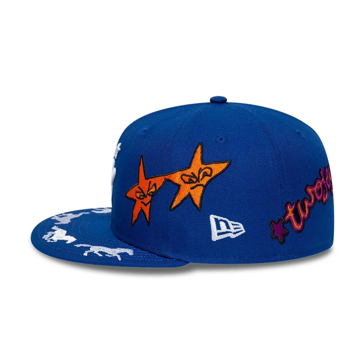 Pictured is this Twojeys X New Era 59FIFTY Fitted cap in blue. 4